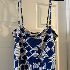 Chico's Navy and White Patterned Maxi Dress